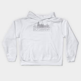 Botswana Minimal Skyline Kids Hoodie